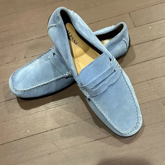 Alfani | Shoes | Alfani Mens Blue Suede And Leather Loafers  display picture 2